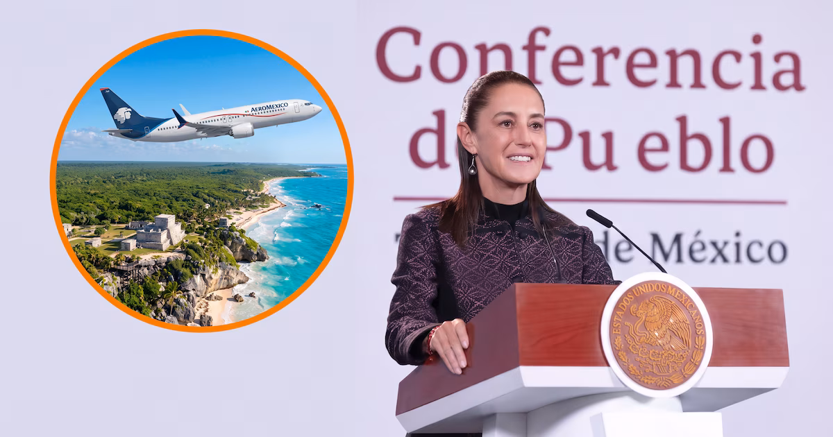 Lee más sobre el artículo Claudia Sheinbaum atribuye crisis de vuelos en Tulum al aumento en precio de la turbosina
